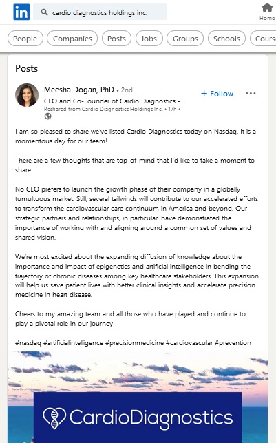 Press Release | Cardio Diagnostics Holdings, Inc. to List on Nasdaq Following Successful Business Combination with Mana Capital Acquisition Corp.